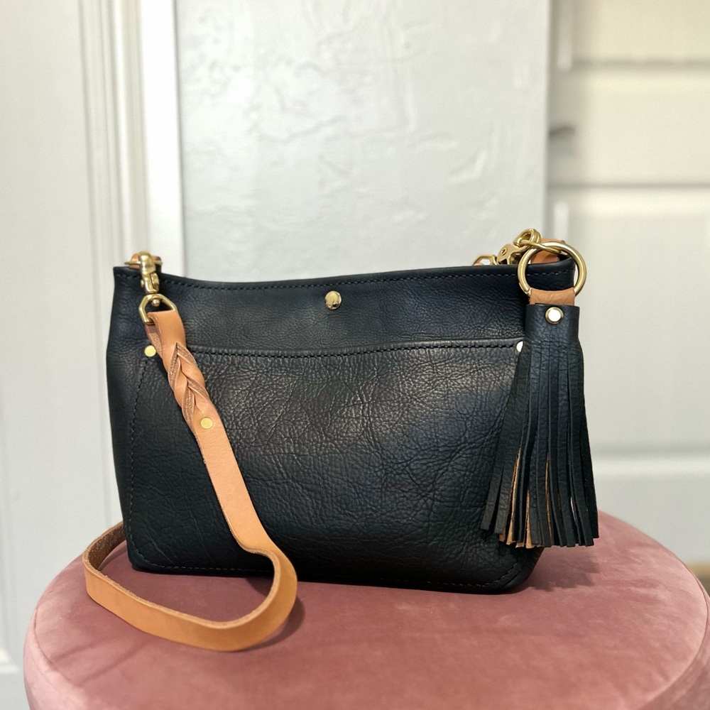 Handmade Carrie Fox Leather full grain custom hand stitched Crossbody Bag